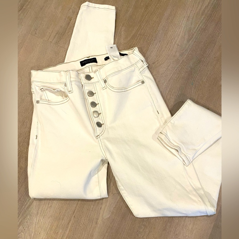 Banana Republic High Rise Skinny Off White Jean